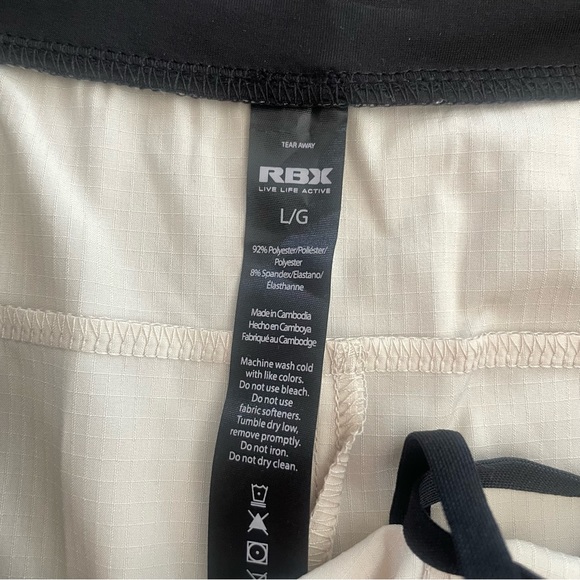 RBX Active 7” Mens Stretch Diagonal Mesh Stripe Woven Shorts, Stone, NWT, L - Picture 9 of 10